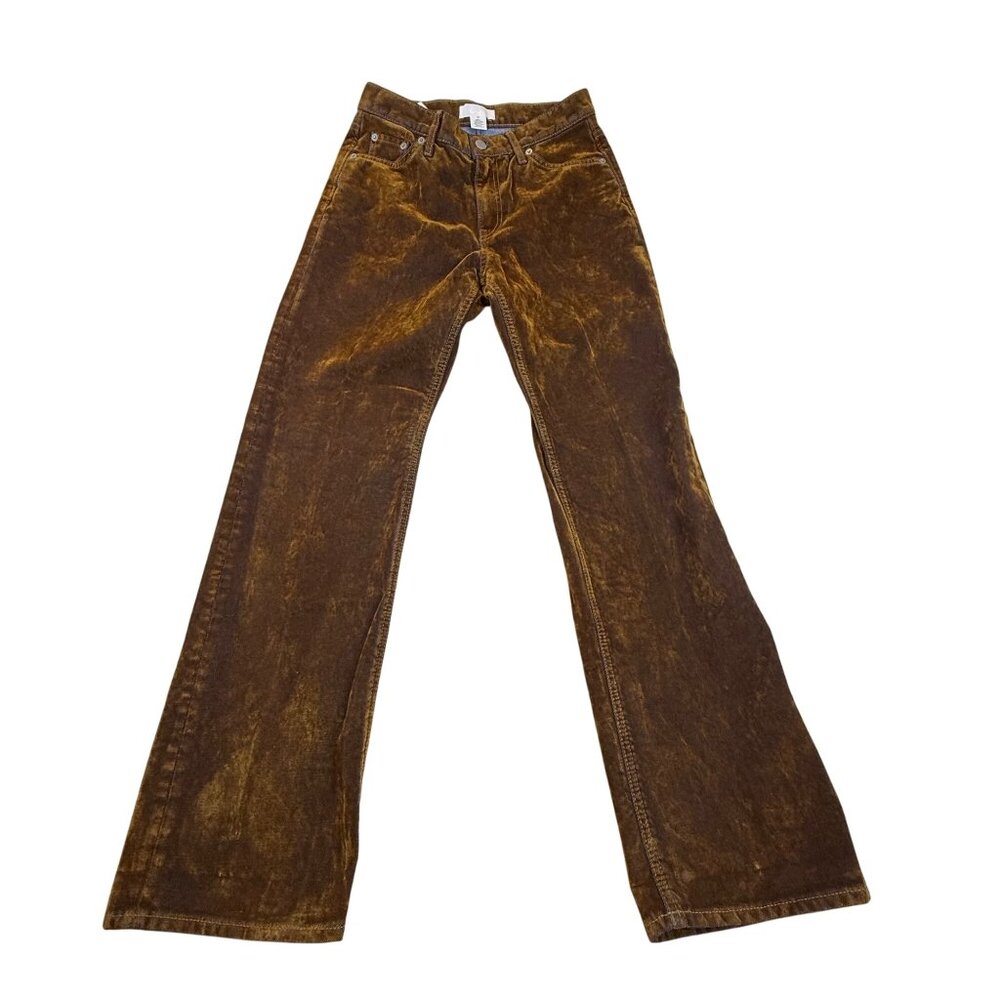 Cos Women’s Vintage Brown Jeans Flare Leg Distressed Style Five Pockets Size 24